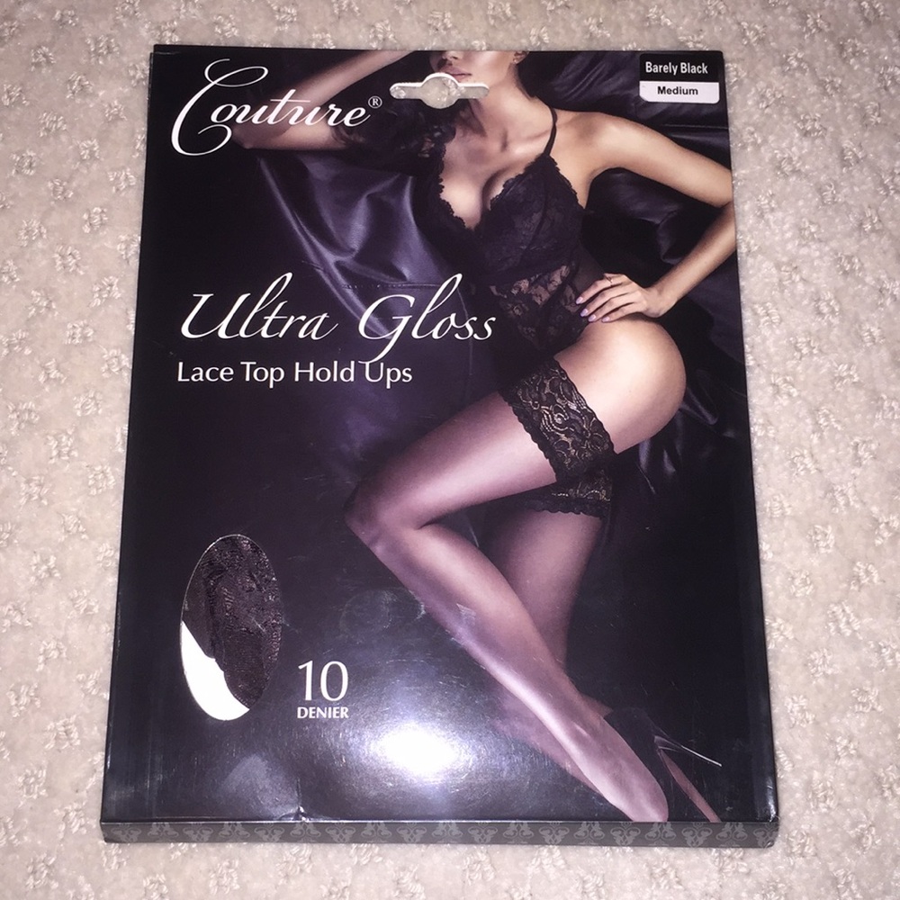 Ultra glossy hold ups stockings